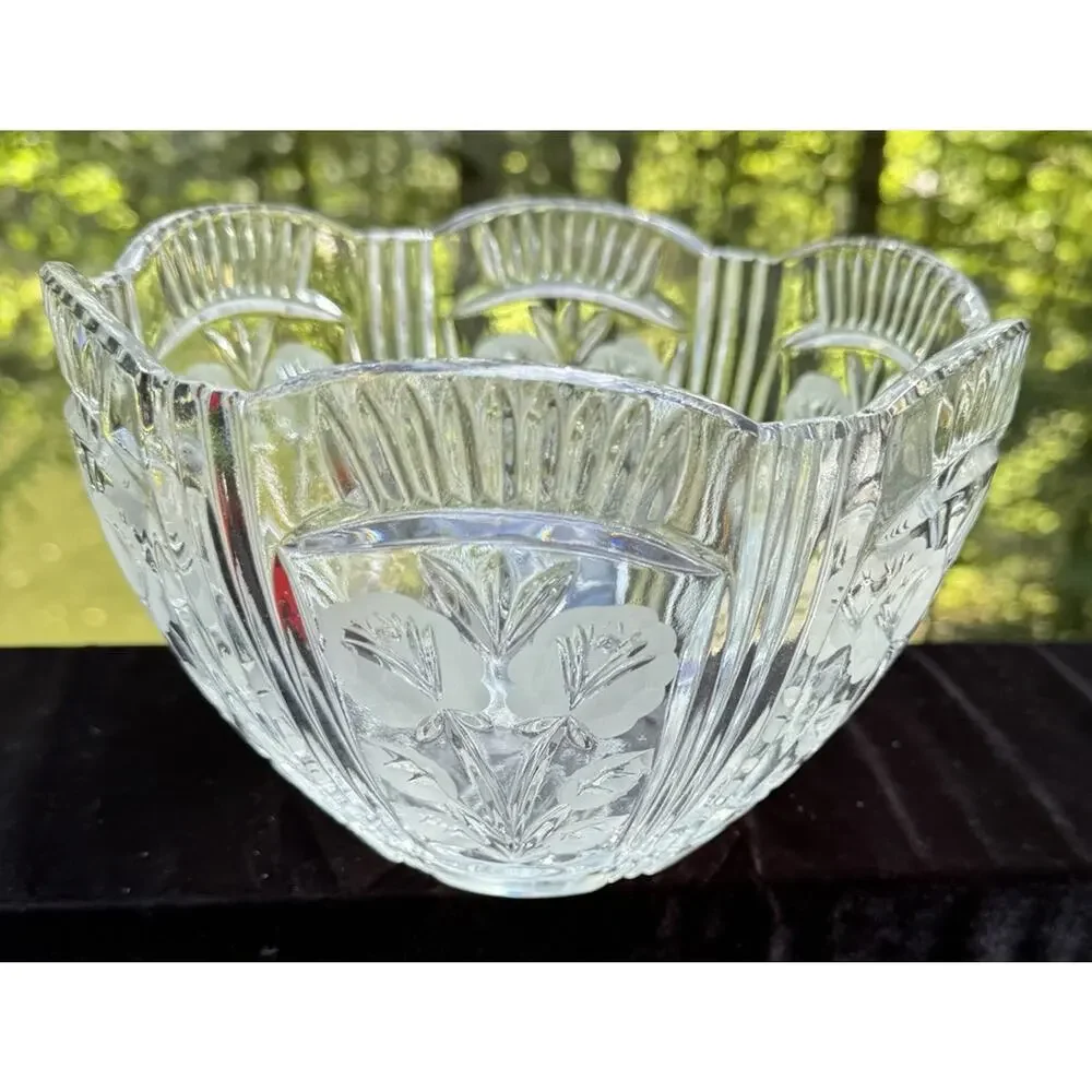Vintage Crystal Clear Industries Darlington Lead Crystal 8” Rose Bowl EUC -C13